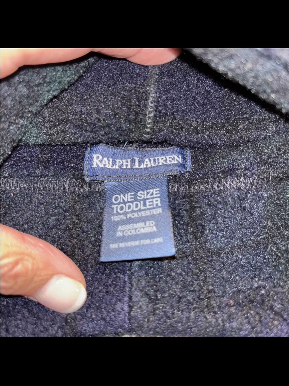 Ralph Lauren Blackwatch Plaid Fleece Hat with Earflaps kids